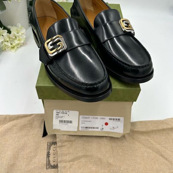 Men’s Gucci interlocking double G leather loafers size 9 made in Italy - Picture 2 of 10
